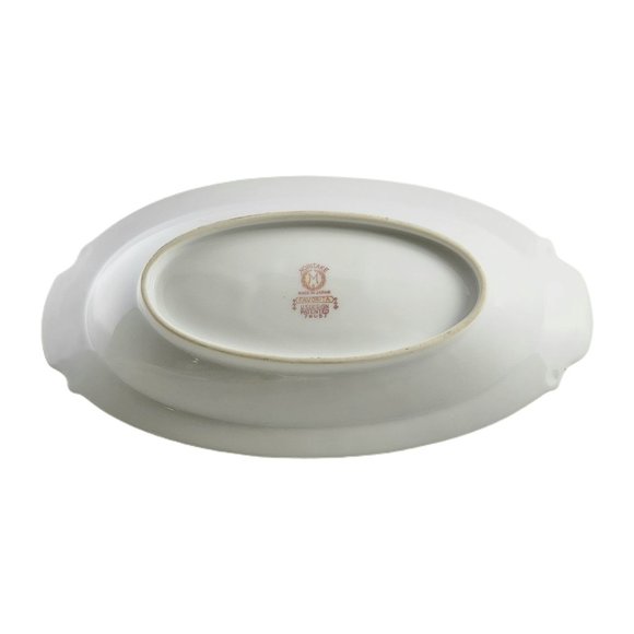 Noritake Bowl Favorita Antique Dish Celery Relish Pickle Blue Gold Trim 8.5" - Picture 3 of 3